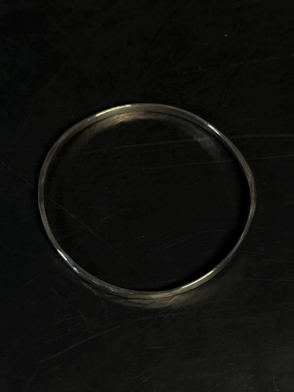 Vintage Sterling Silver Bangle Bracelet Minimalist Size 7